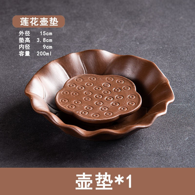 Purple Clay Teapot Mat Storage Water Dry Pot Holder Teapot Base