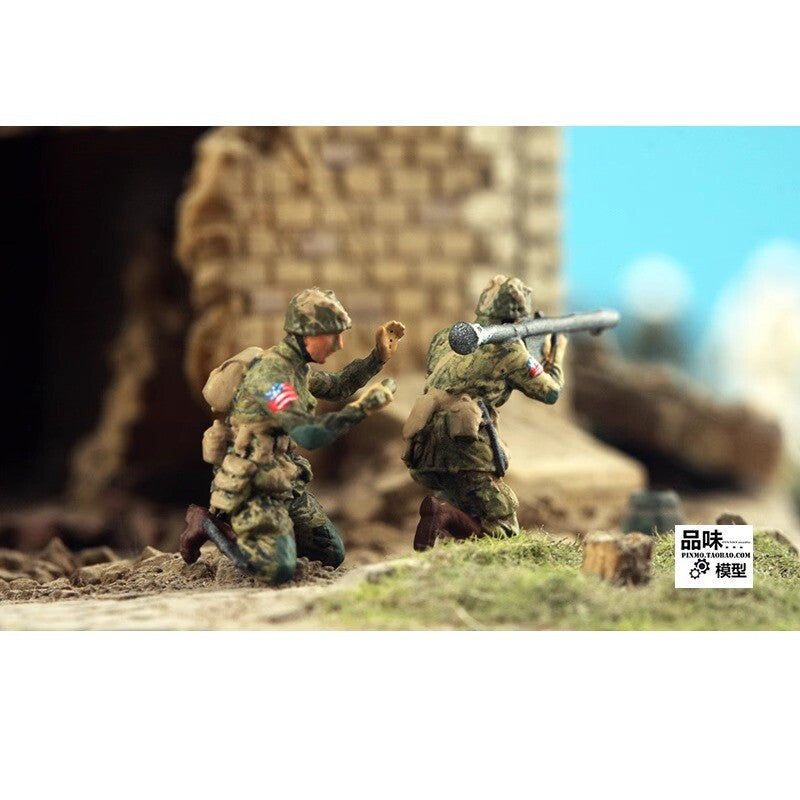 Homemade 1/72 U.S. Army Anti-tank Team 2-Person Finished Painted Model Ornament