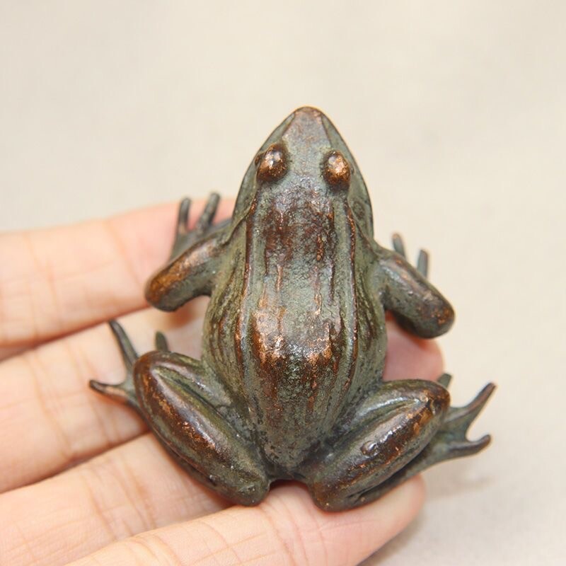 chinese copper statue figure frog tea pet incense burner holder home decoration