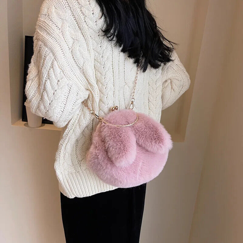 Cross Body Bag Women Chain Single Shoulder Bag Ball Shape Winter