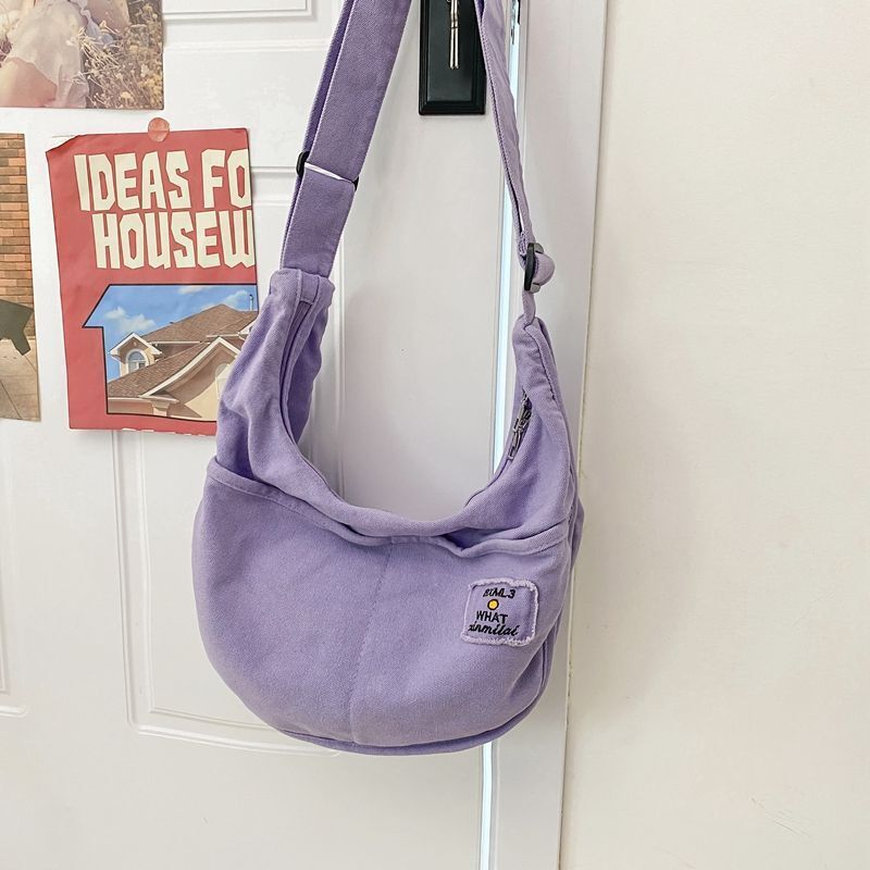 Canvas Textile Big Soft Slouchy Shoulder Bag Grunge Fabric Crossbody Bags Purse