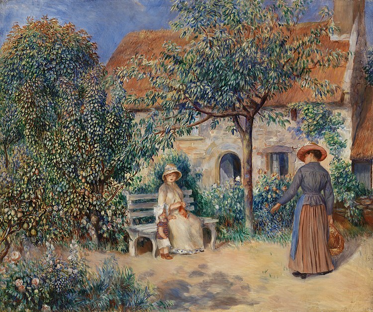 high quality oil painting handpainted on canvas "Garden Scene "