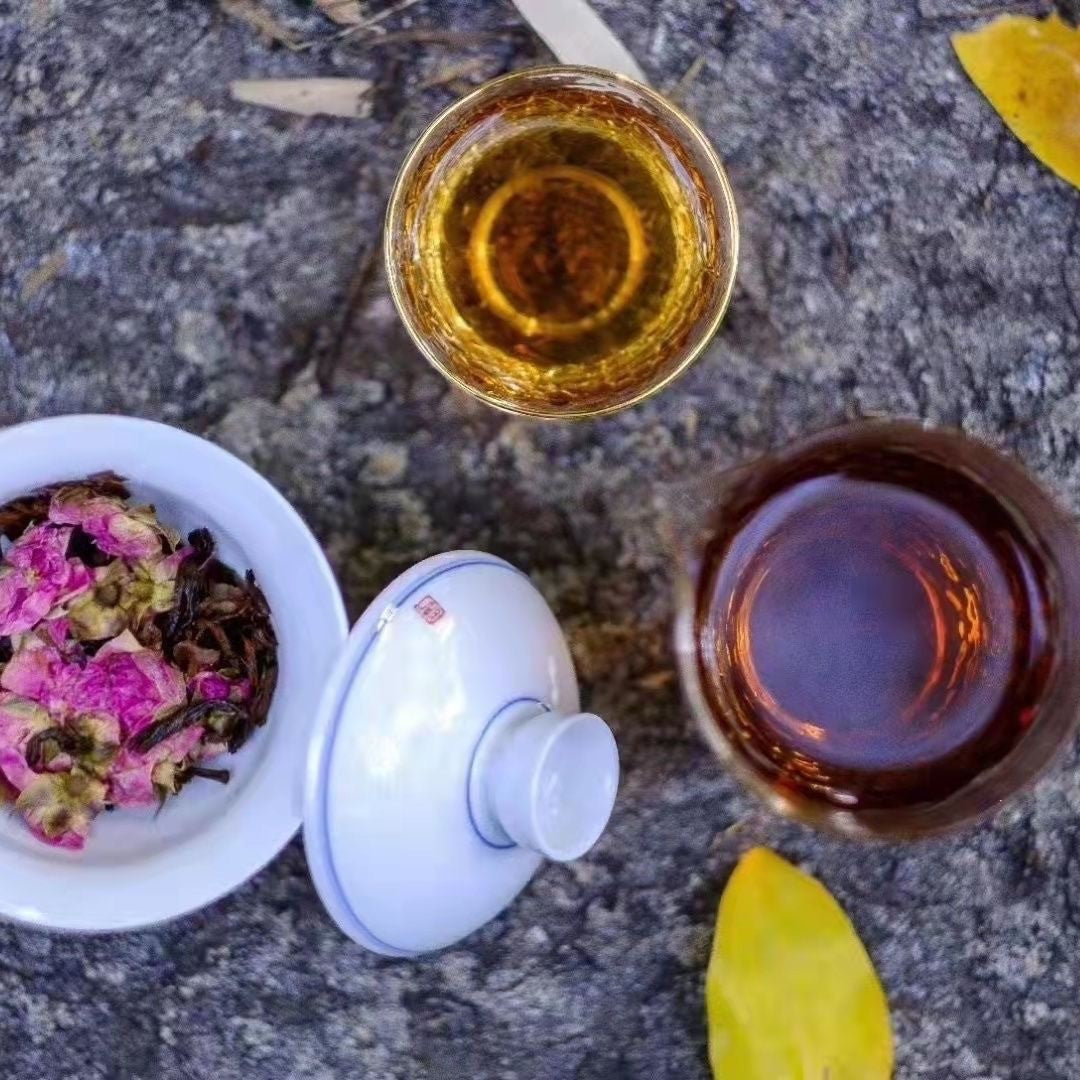 200g Yunnan Black Tea Dianhong Fengqing Red Rose Flowers Dian Hong Cake