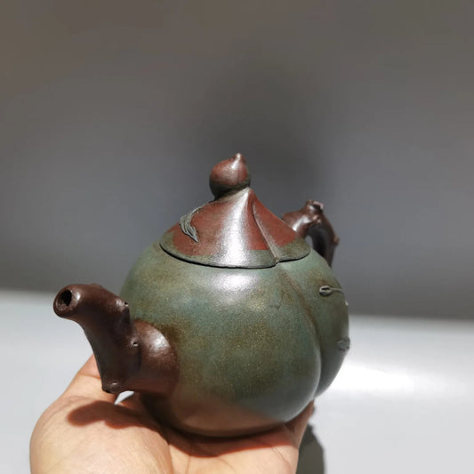 green mud Chinese Yixing Zisha purple Clay Teapot Longevity Peach tea Pot 360ml