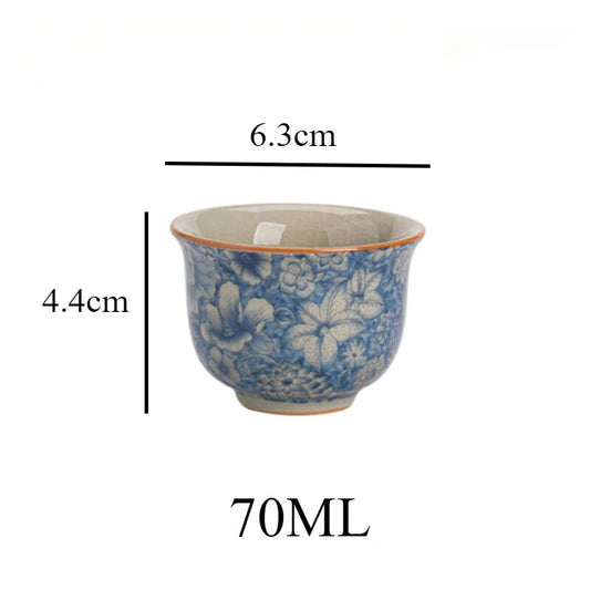 Ceramic Flower Teacups Household Ceramic Tea Cups Personal Use Teacups Tea Set