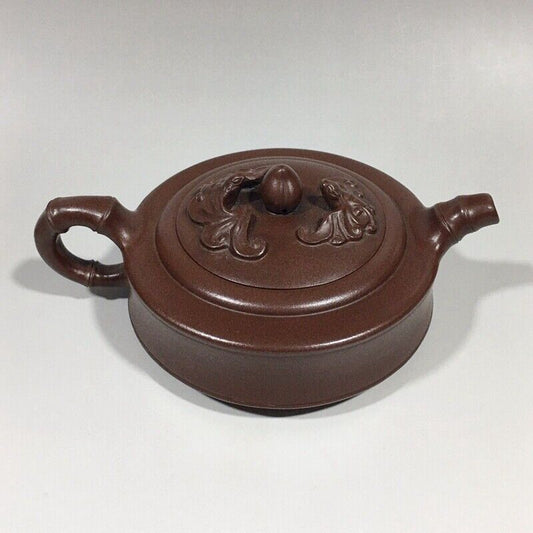 Chinese Yixing Zisha Clay Handmade Exquisite Teapot (竹鼓壶 底款:朱可心)