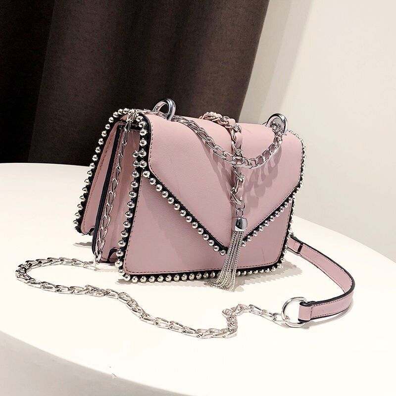 2 Layers Fringe Tassel Synthetic Leather Handbag Vintage Shoulder Bag 17*14*6 CM
