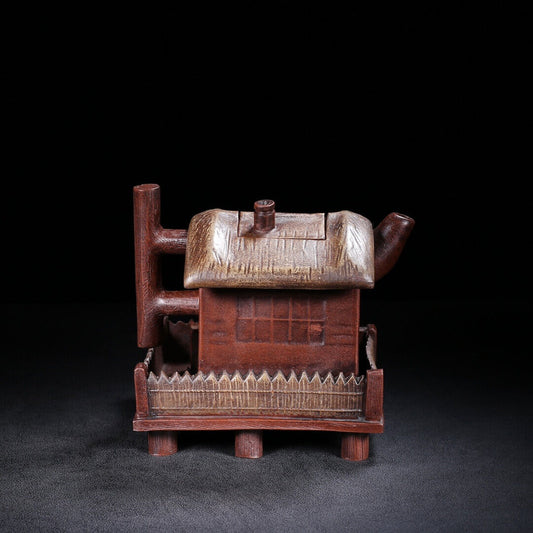 Chinese Yixing Zisha Clay Handmade Exquisite Teapot(草房 底款:大清乾隆年制)