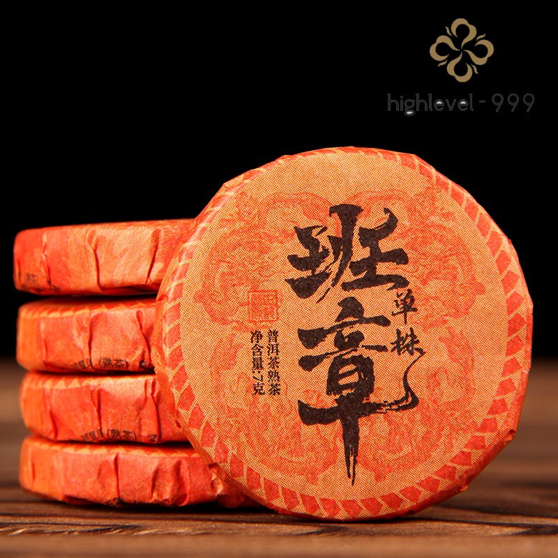 500g Ripe Pu'er Small Tea Cake Yunnan Laobanzhang Aged Chenxiang Compressed