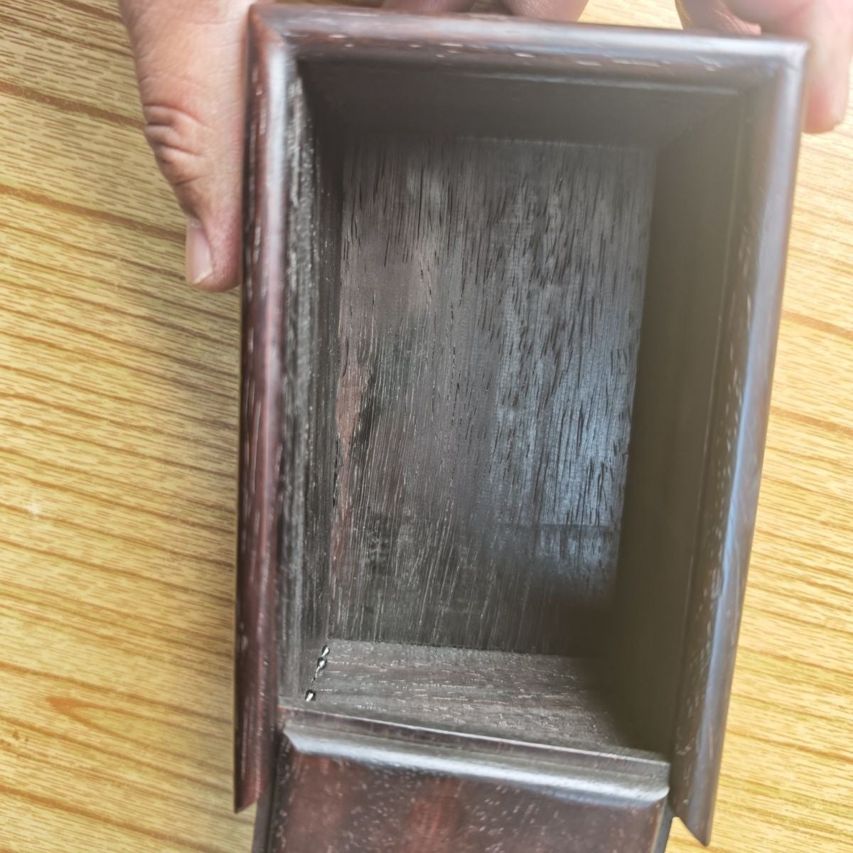 Rosewood Inlaid Shell Jewelry Box Random Pattern Drawer Type Storage