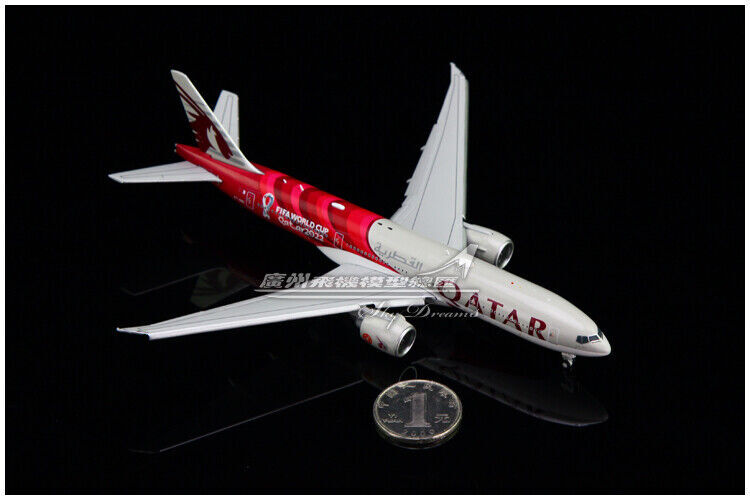 1:400 JC Wings QATAR BOEING 777-200LR Passenger Airplane Flap Down Diecast Model