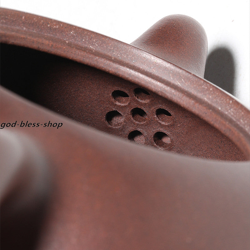 Handmade Tea Pot Mascot Statue On Lid Real Yixing Zisha Pot Marked Master Teapot