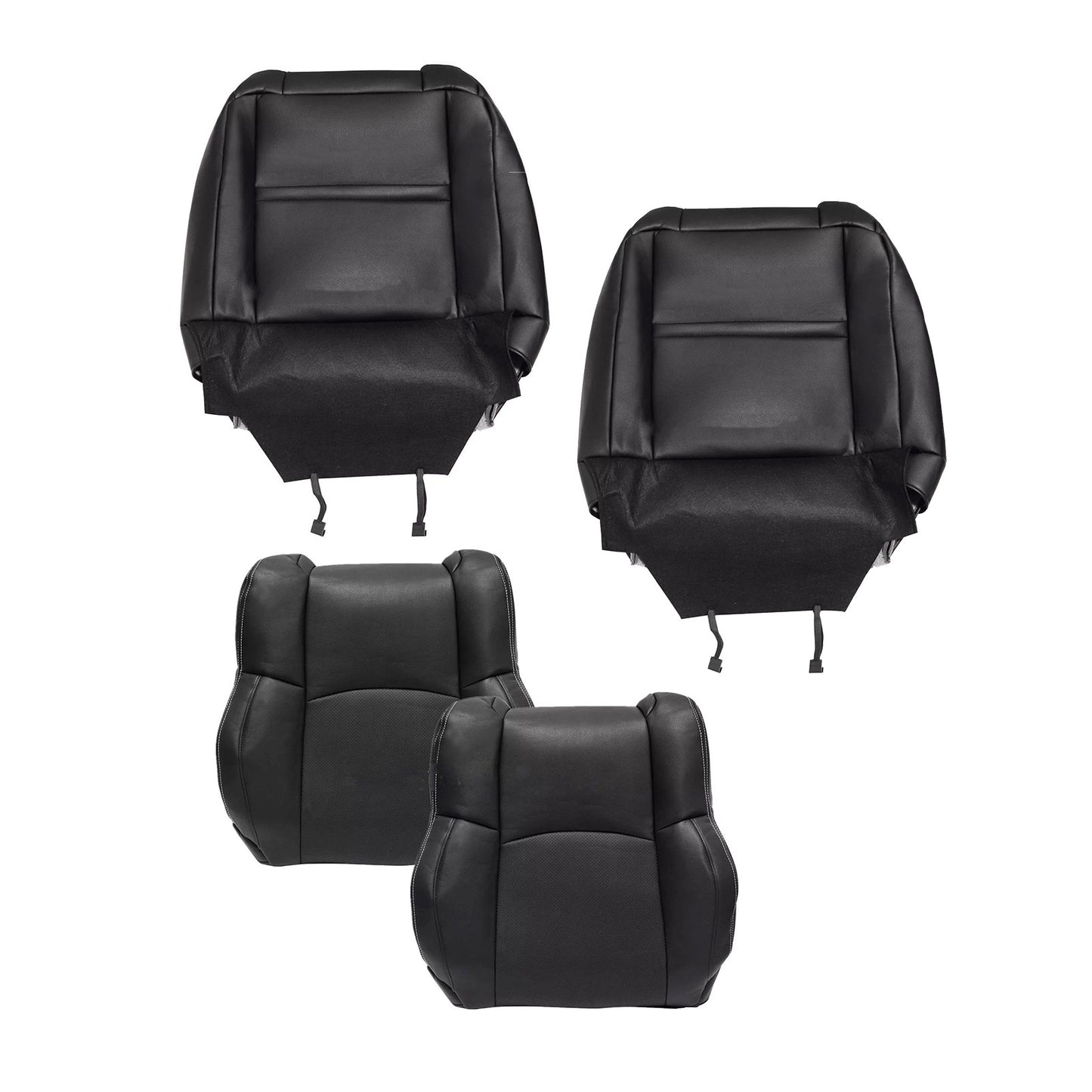 4PCS For Dodge Ram 2013-18 Driver Passenger Bottom Top Perf Leather Seat Cover