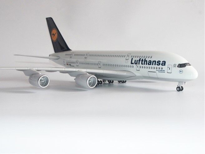 1:160 46CM Luftansa AIRBUS A380 Passenger Airplane Landing Gear Resin Model
