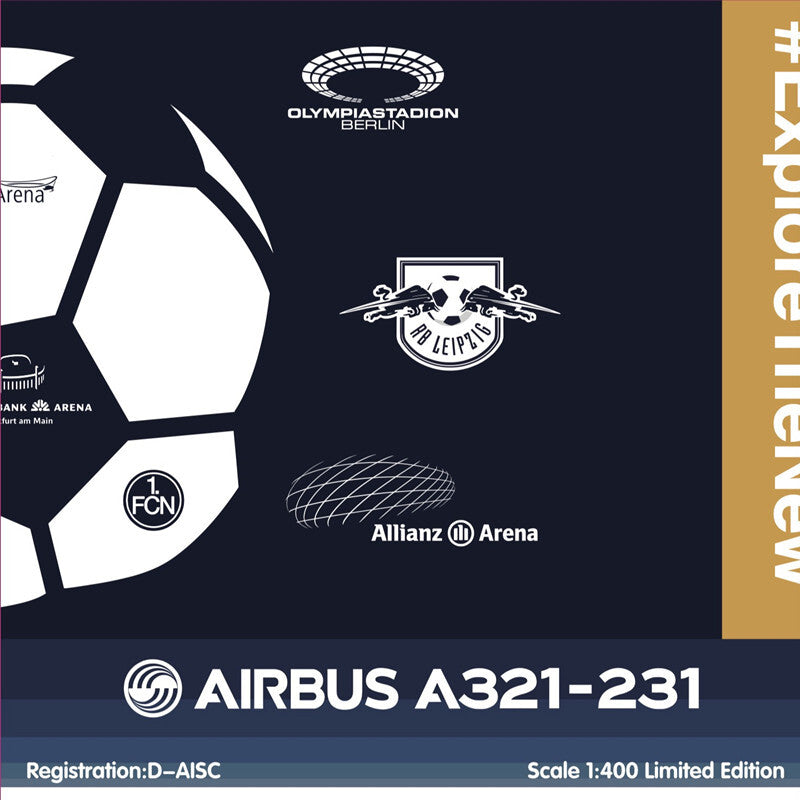 HYJLwings Lufthansa Airlines For Airbus A321 D-AISC Football Nose 1/400 plane