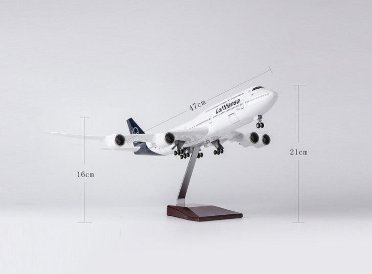 47CM 1:160 Lufthansa BOEING 747-8 Plane Landing Gears Resin Aircraft Model