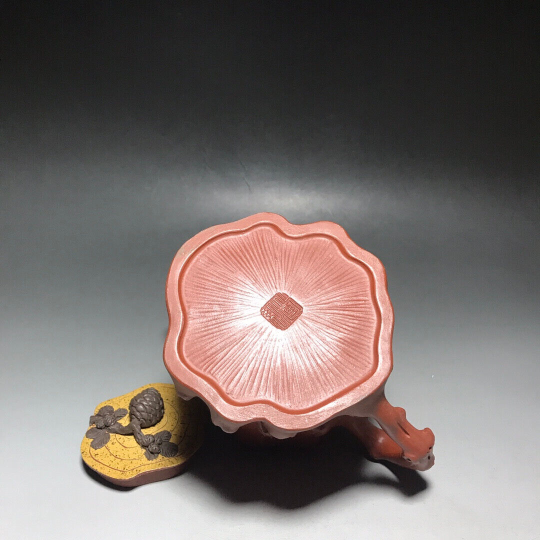 Chinese Yixing Zisha Clay Handmade Exquisite Teapot(松鹤树桩 底款:王寅仙)