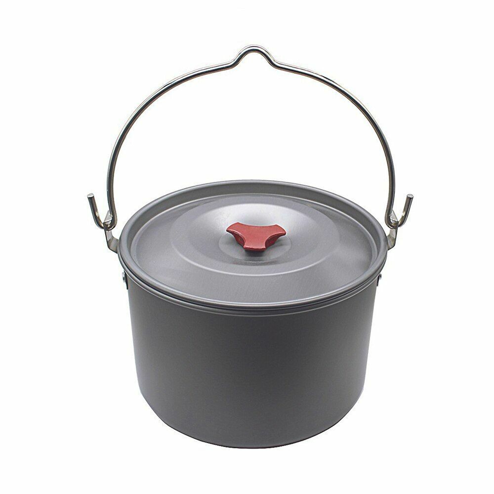 Campfire Pot Tableware Big Capacity Aluminum Alloy Camping Cooking Picnic 21*14