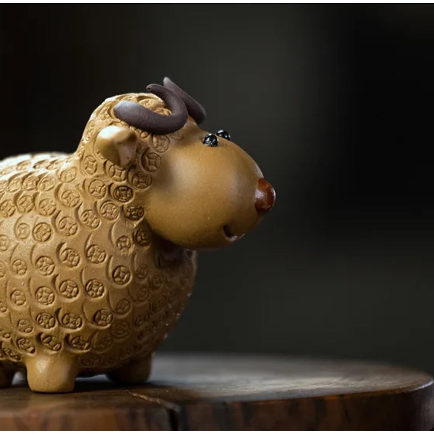 Purple Clay Sheep Tea Pet Exquisite Mini Statue 7.5cm Tea Tray Decor Tea Play