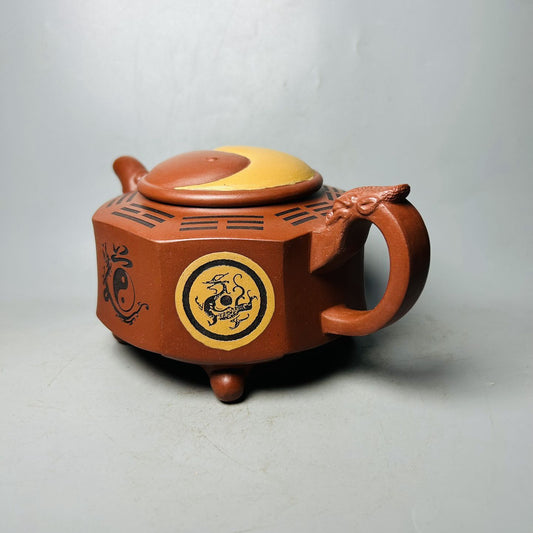Vintage Chinese Yixing Purple Clay Teapot Zisha Ceremony Calligraphy Collectible