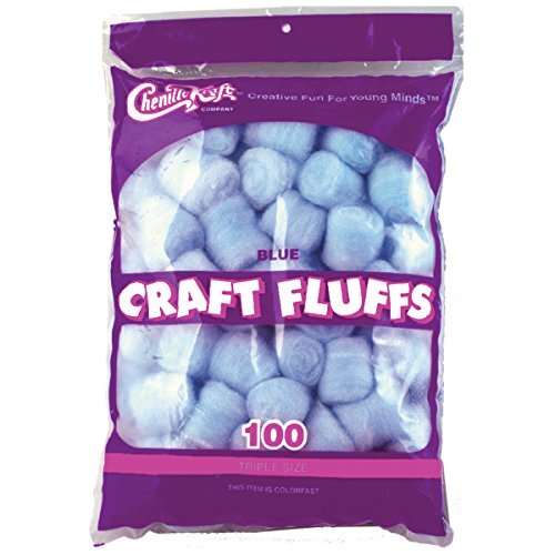Creativity Street 100 Pack Blue Craft Fluffs, 4 oz