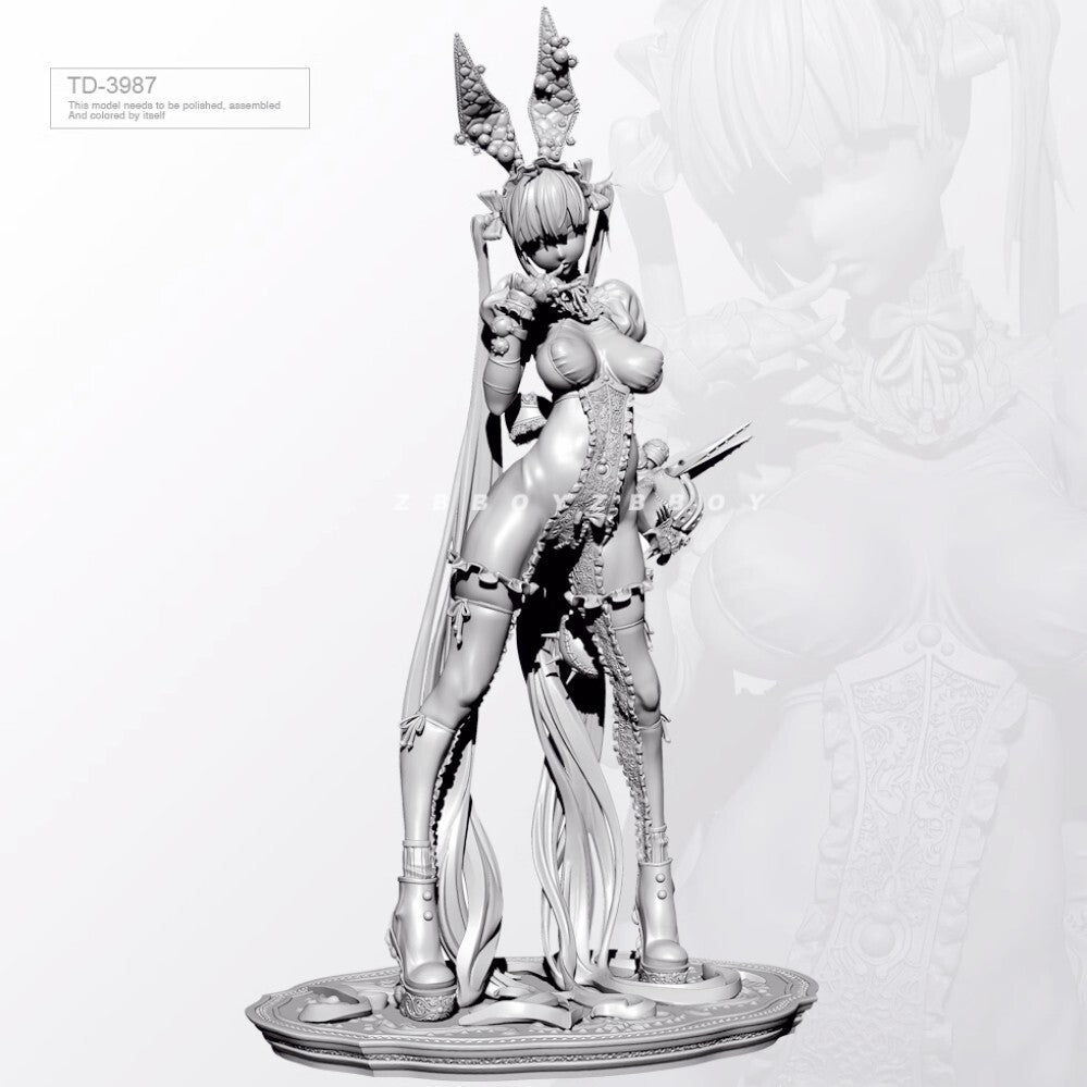 65mm resin figure model Fantasy Rabbit Girl unassembled Unpainted