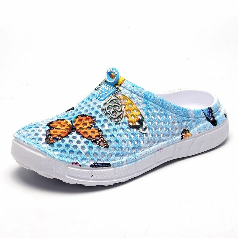 Summer Sandals Mesh Shoes Breathable Beach Slippers Water Hollow Wading Rubber