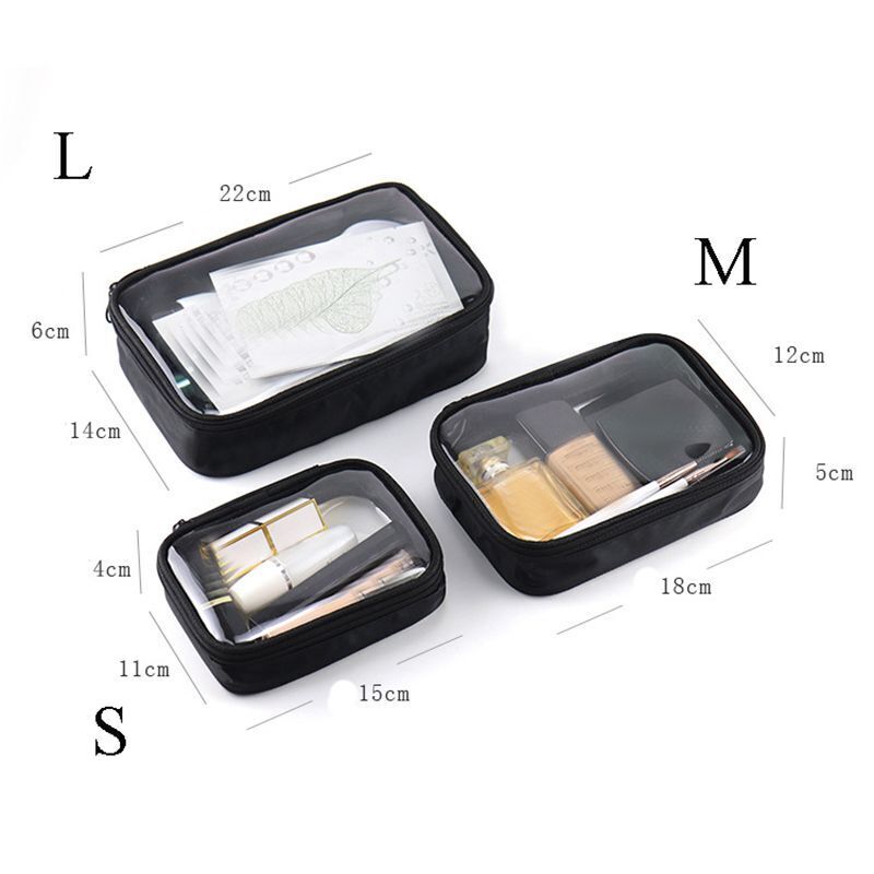 Transparent PVC Cosmetic Bag Waterproof Clear Makeup Case Organizer Storage 1 PC