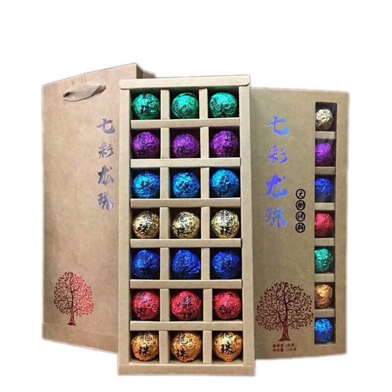 168g Holiday Gift Tea Big Tree Puerh Tea Raw Tea Colorful Dragon Pearl Tea