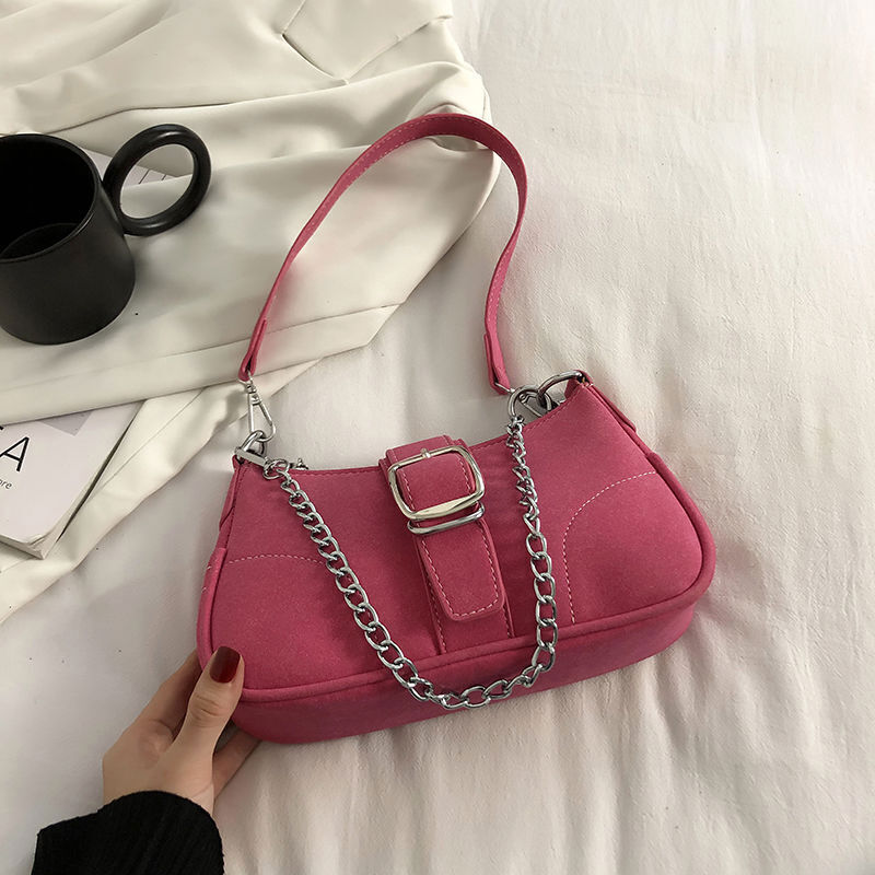 Women Shoulder Bags Matte Leather Solid Color Ladies Bag Chain Handbags