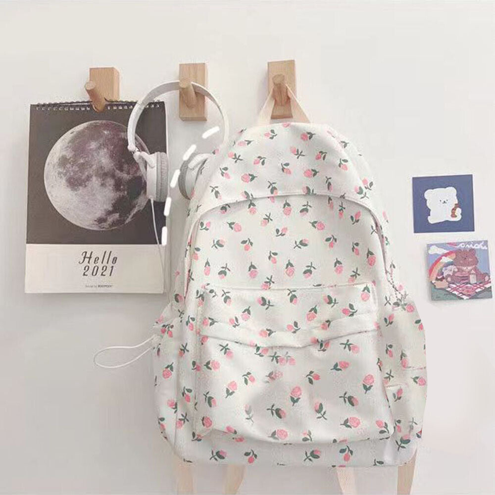 Female Bag Girls School Bag Travel Bag Backpack Sports Bag Floral Cute Ins