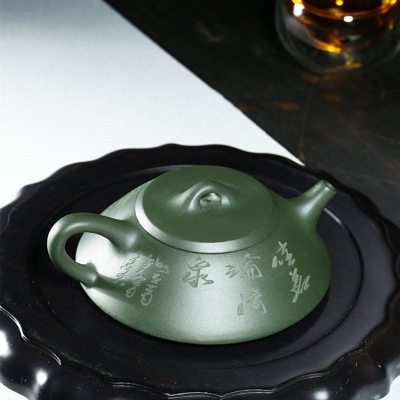 4oz Pot Real Yixing Zisha Green Clay Tea Pot Original Ore Shipiao Pot Handmade