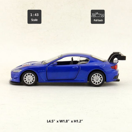 1/43 Maserati MC GT4 Model Car Diecast Toy Cars Boys Toys for Kids Gifts Blue