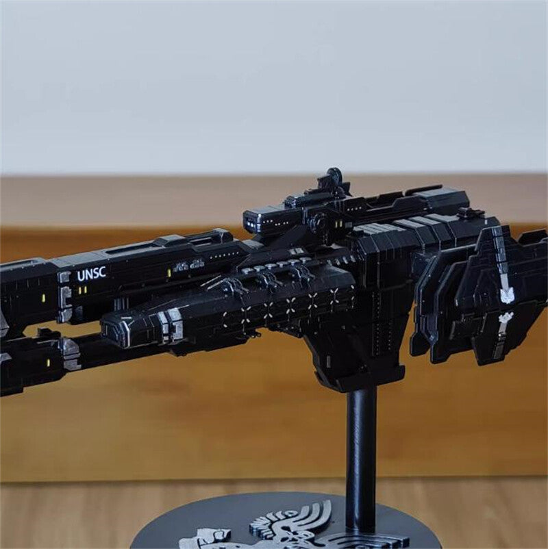 Halo Spaceship Spacecraft Model Battles Ship W Base Resin Figure Painted Toy