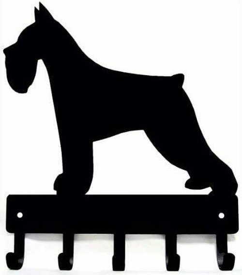 Miniature Schnauzer Dog-Key Hooks & Keychain Holder-6 inch/9 inch Metal Wall Art