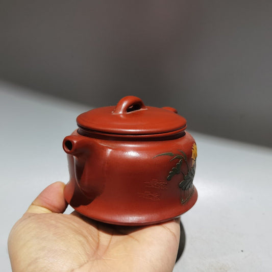 vintage chinese yixing purple clay teapot zisha lotus leaf Lotus flower teaware