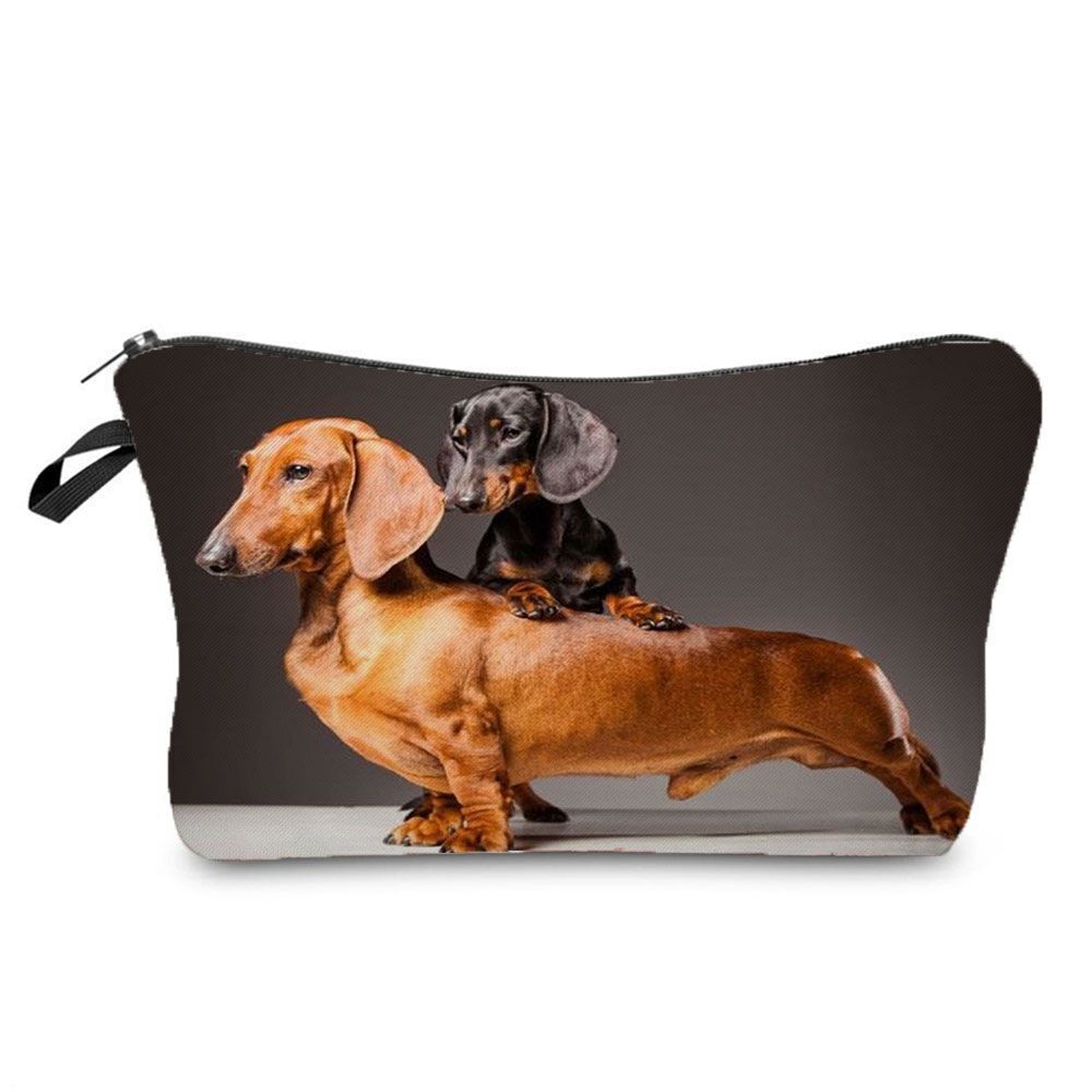 Cute Printed Cosmetic Bags Travel Storage Pouch Reusable Makeup Purse Polyester