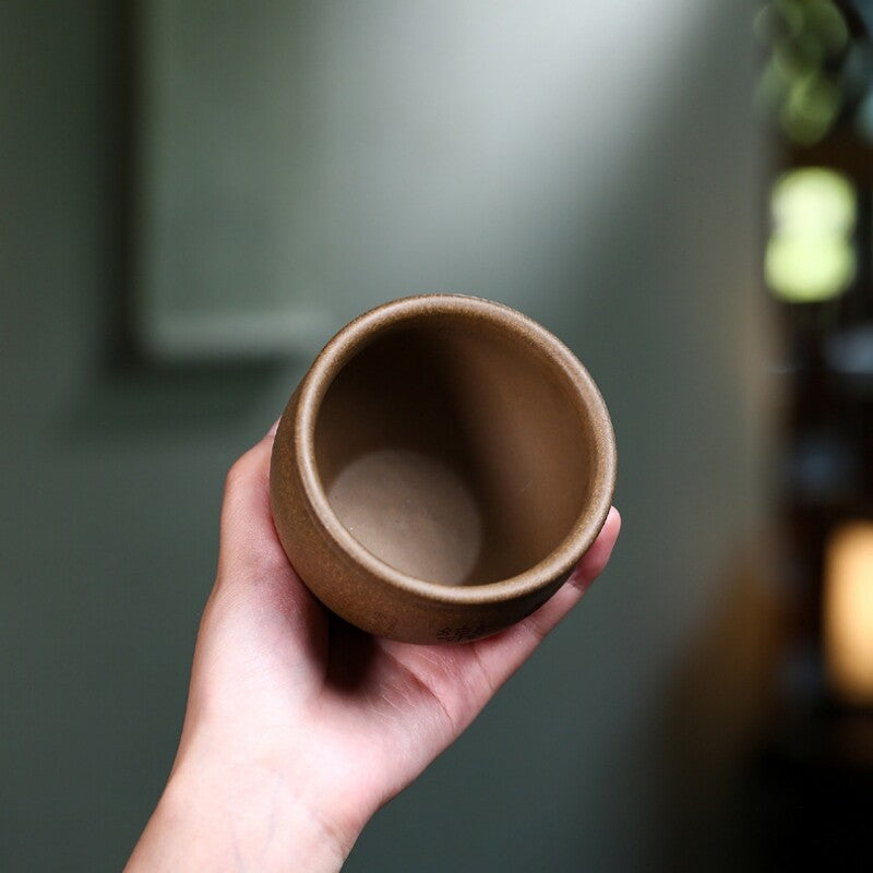 Full Handmade Teacup Fish Carved Chinese Real Yixing Zisha Clay Marked Cup 220ml