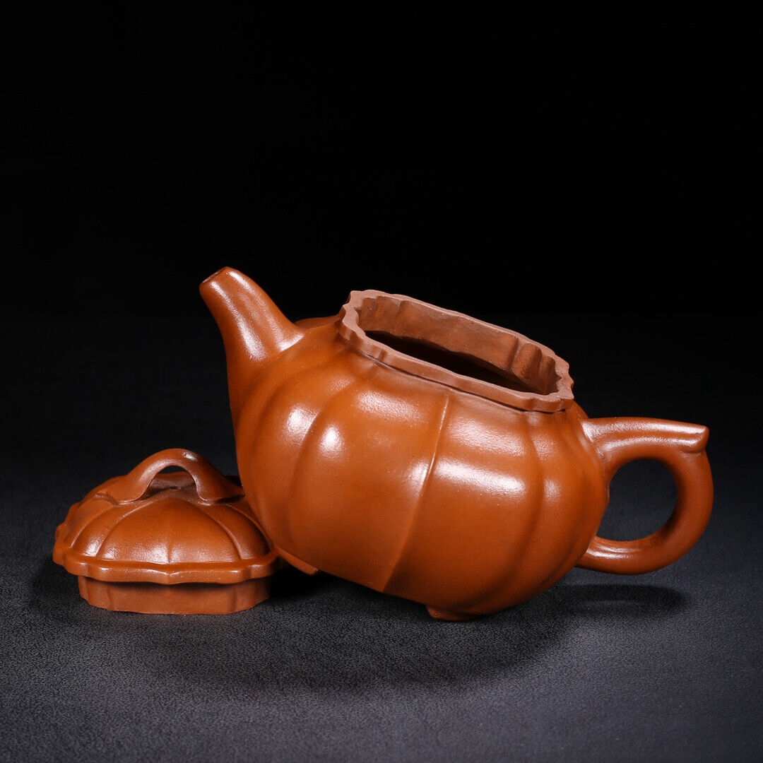 Chinese Yixing Zisha Clay Handmade Exquisite Teapot(四方筋纹 底款:施小马)