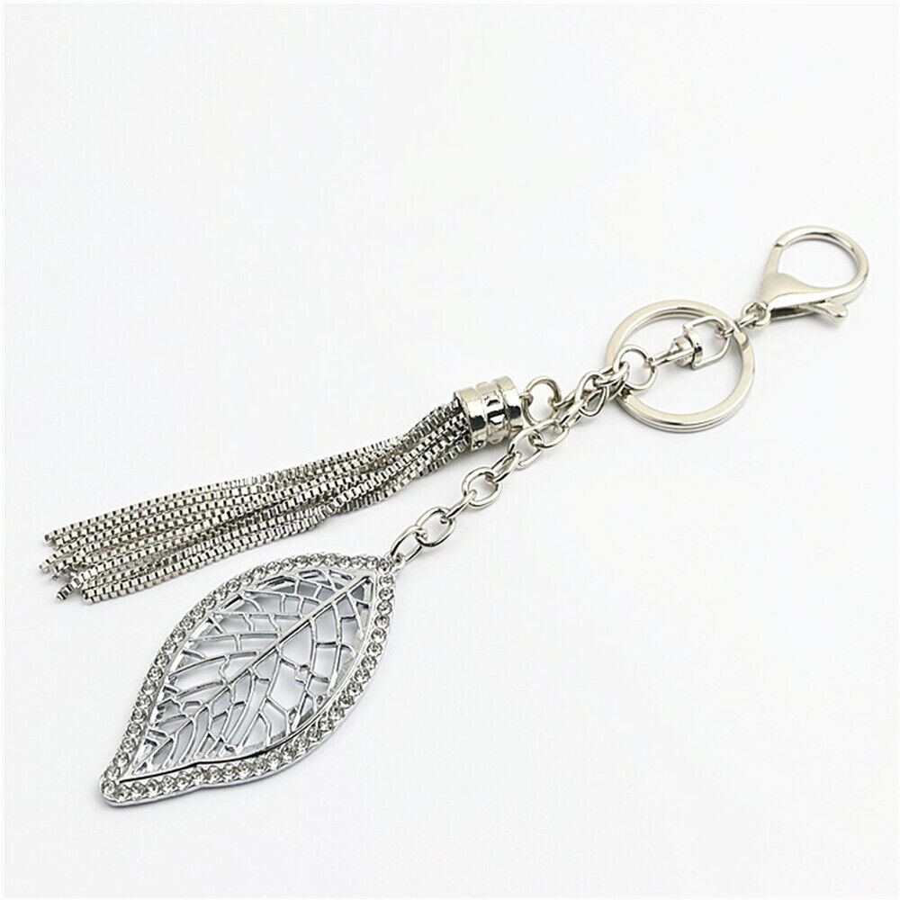 Leaf Shape Keychain Bag Hanging Ornament Tassel Chain Decorative Bag Pendant