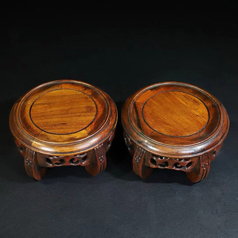 A Pair Chinese Natural Rosewood Handcarved Exquisite Base