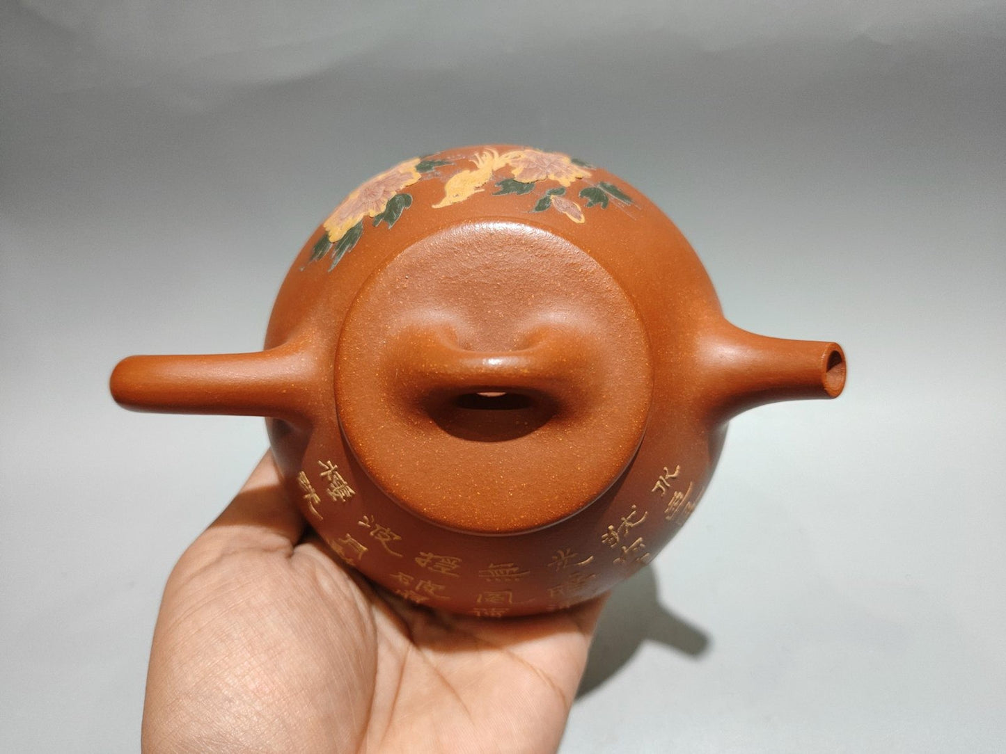 Chinese Yixing Zisha Clay Handmade Exquisite Flowers&Birds Teapot 31319