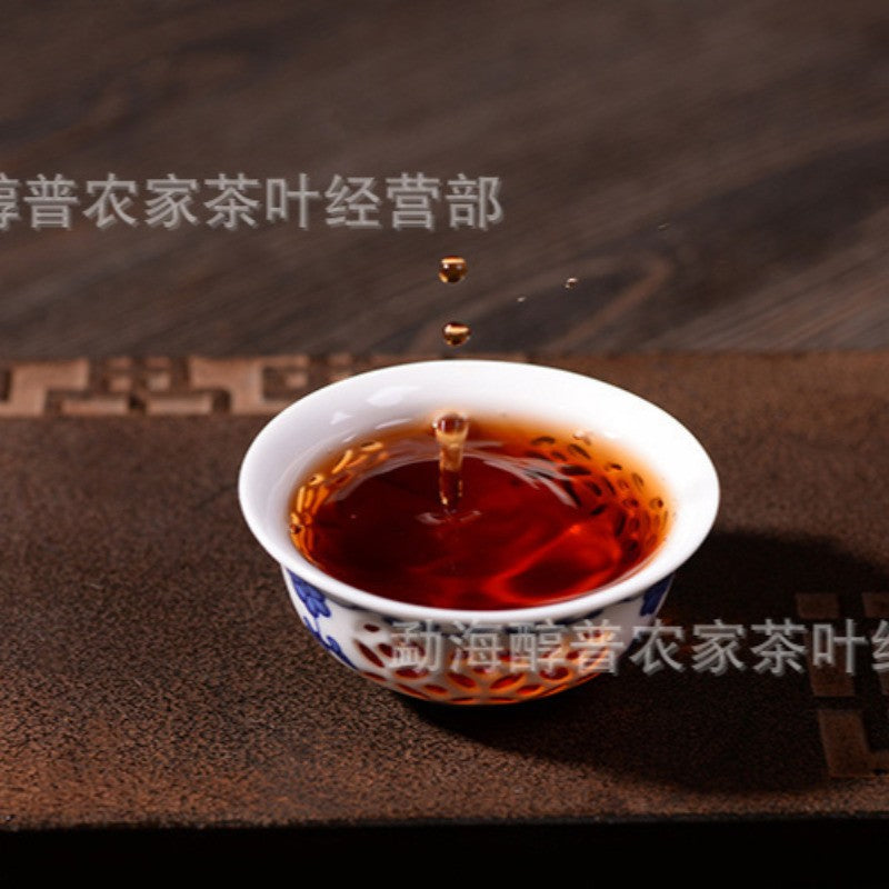 357g Yunnan Menghai Brown Mountain Jin Hao Qiaomu Qizi Cake Pu'er Tea Ripe Tea