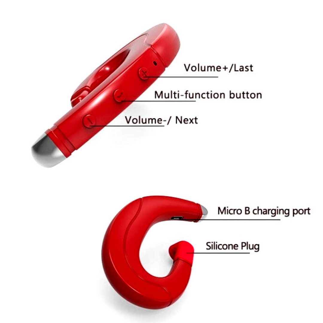Wireless Bluetooth 5.0 Earpiece Noise Cancelling Headset Ear Hook
