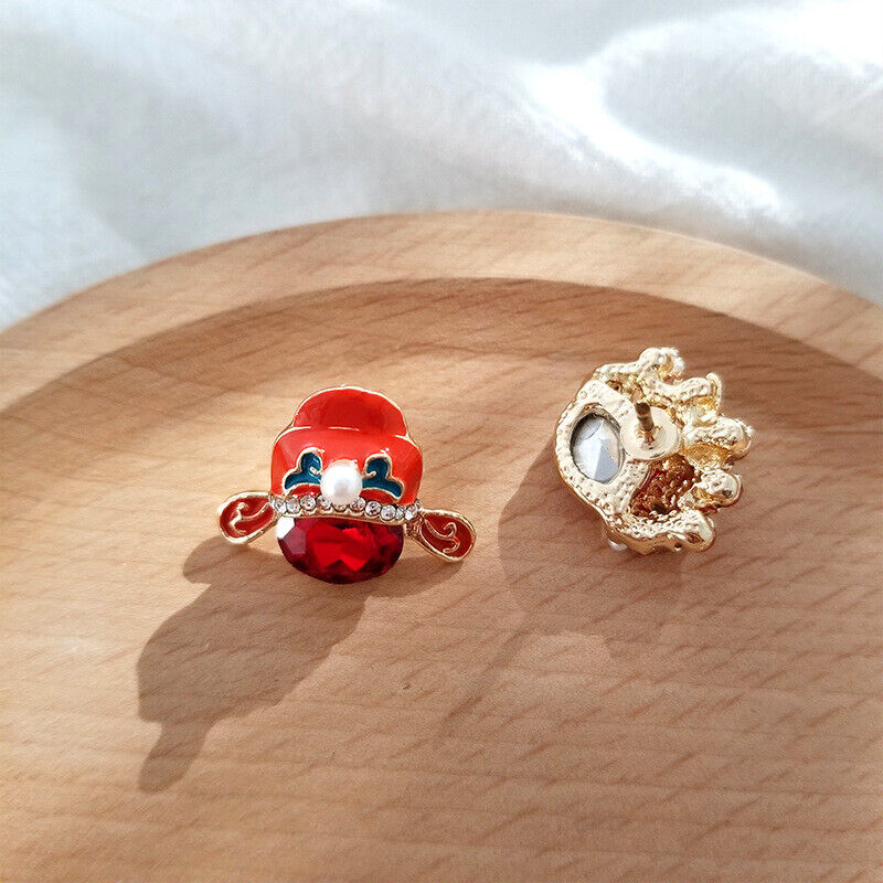 Creative Ruby Opera Hat Jewelry Lapel Pin Red Crystal Brooch Ruby Hat Brooches