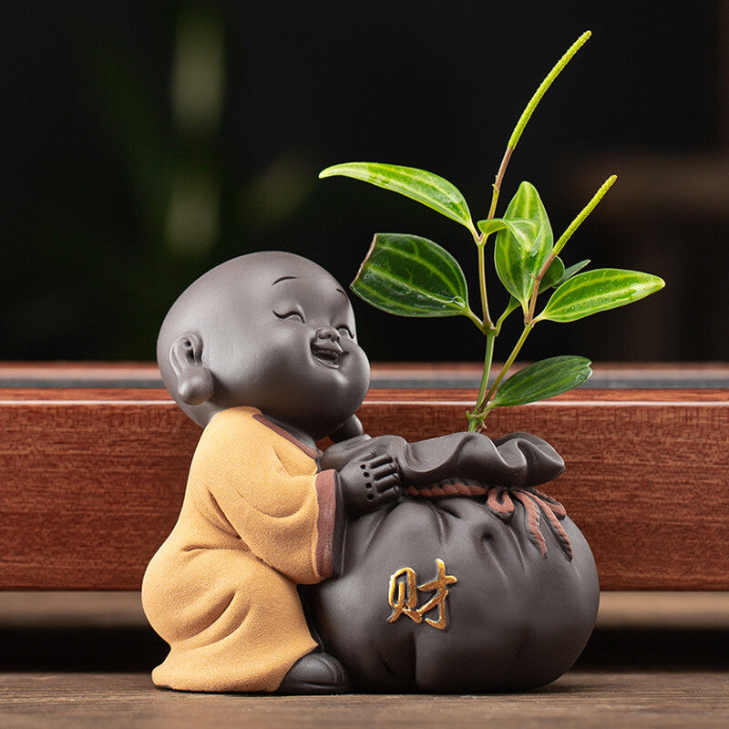 Tea Pet Yixing Zisha Purple Clay Mascot Mini Vase Happiness Wealth Longevity New