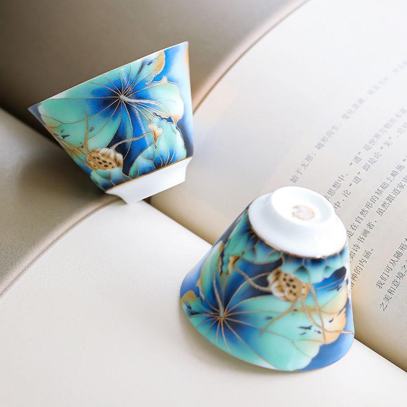 Boutique Tea Cup Porcelain Color Enamel Craft Handpainted Master Cup 60ml China