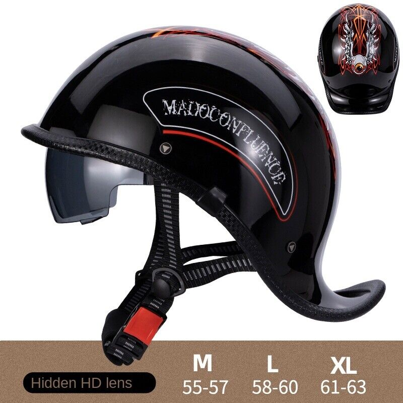 Unisex Motorcycle Helmet Vintage Half Helmet Men Women Scoop Helmet Xmas Gift