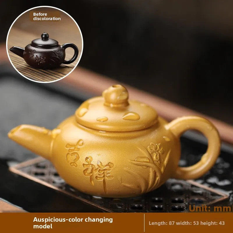 1Pc Exquisite Resin Color-changing Fingertip Teapot Handcarved Tea Pet Ornament