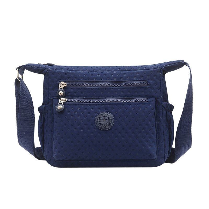 Shoulder Bag Waterproof Nylon Handbag Zipper Purse Messenger Crossbody Bag Purse